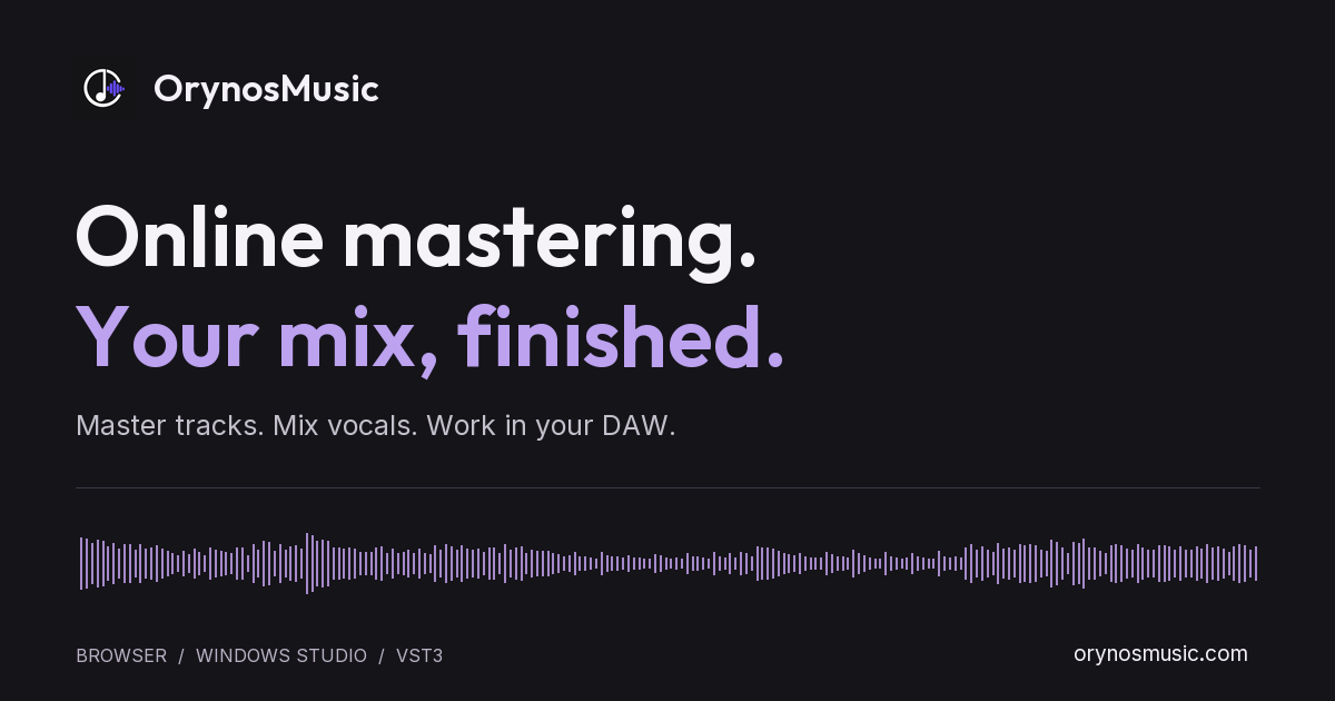 OrynosMusic - Browser mixing and mastering with loudness-matched A/B and a temporary free phase